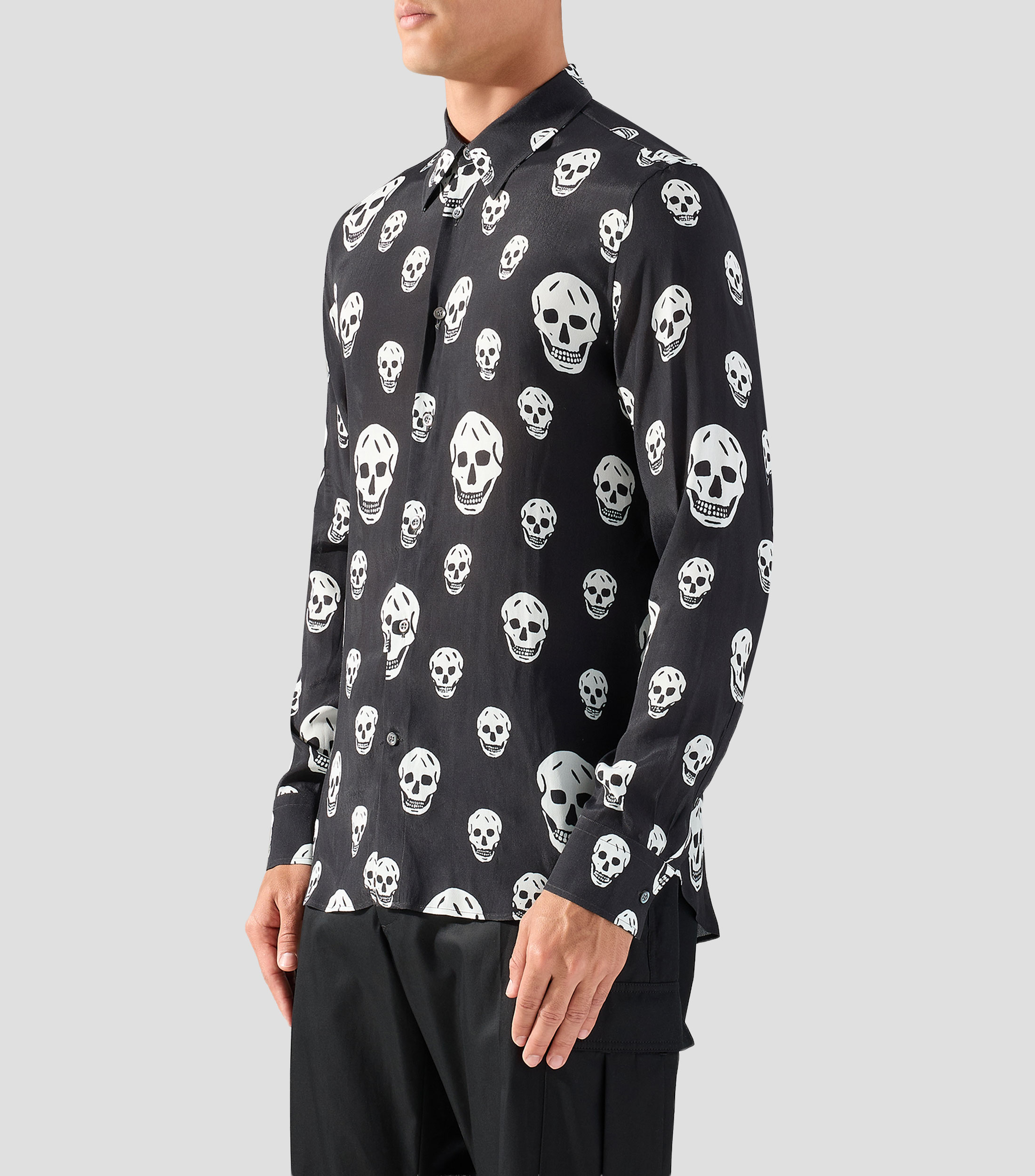 Camisa estampada con manga larga Hombre